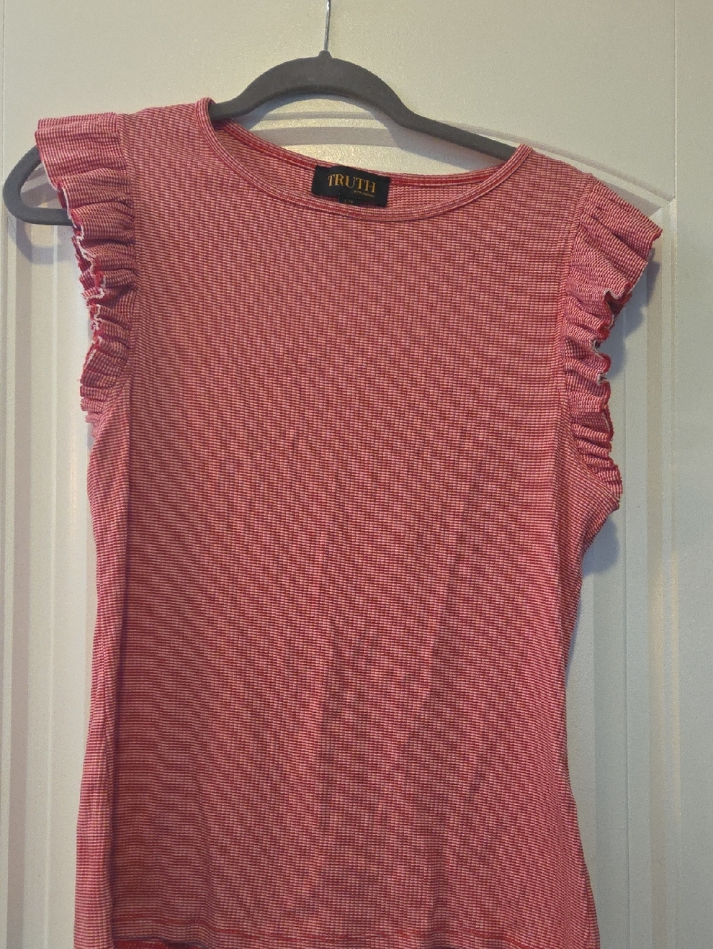 Truth Red Ruffle Sleeve Tank Top
